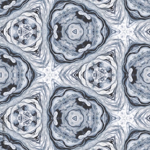 Grey abstract pattern mandala design template for social media platforms
