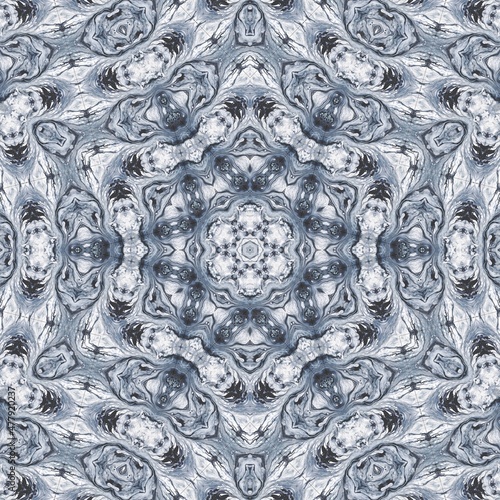 Grey abstract pattern mandala design template for social media platforms