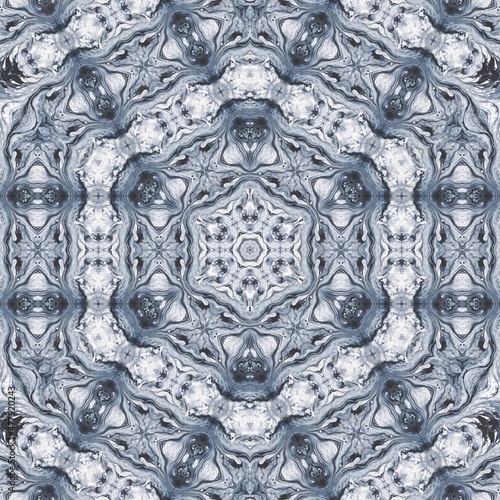 Grey abstract pattern mandala design template for social media platforms