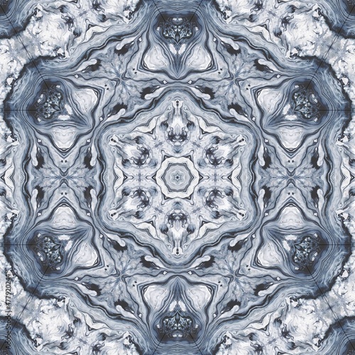 Grey abstract pattern mandala design template for social media platforms