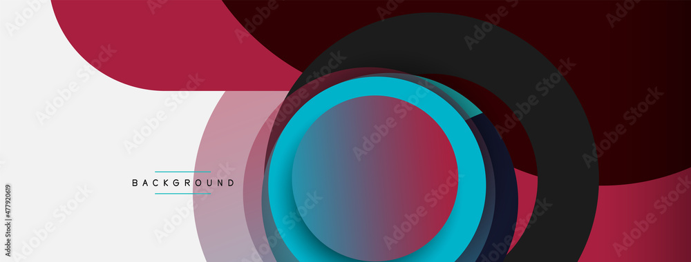 Creative geometric wallpaper. Minimal abstract background. Circles composition vector illustration for wallpaper banner background or landing page Creative geometric wallpaper. Minimal abstract background. Circles composition vector illustration for wallpaper banner background or landing page