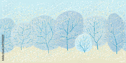 Abstract winter landscape. Background, seamless composition.