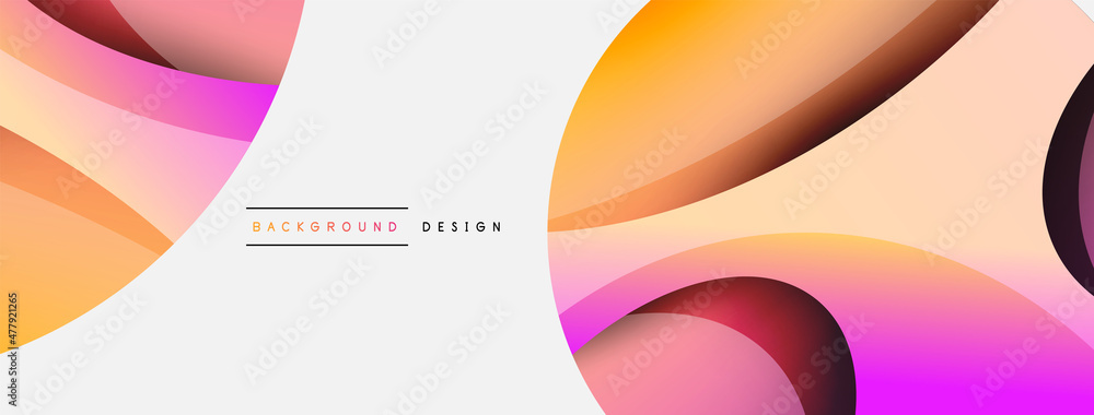 Creative geometric wallpaper. Minimal abstract background. Circle and wave composition vector illustration for wallpaper banner background or landing page Creative geometric wallpaper. Minimal abstract background. Circle and wave composition vector illustration for wallpaper banner background or landing page