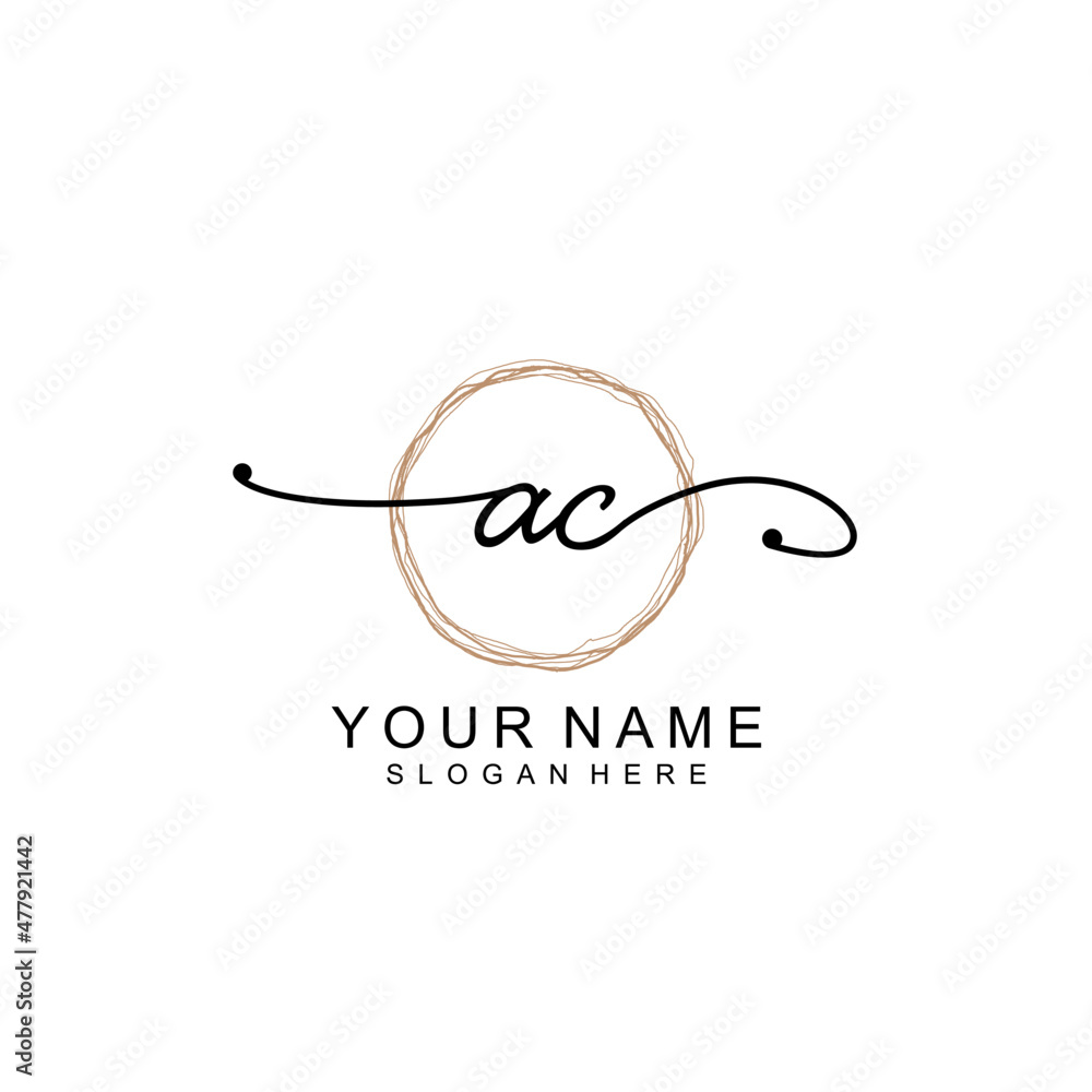 AC initial Signature logo template vector AC initial Signature logo template vector