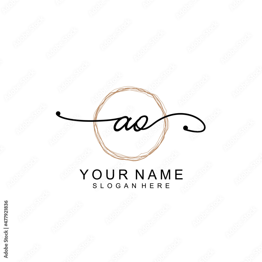 AO initial Signature logo template vector AO initial Signature logo template vector