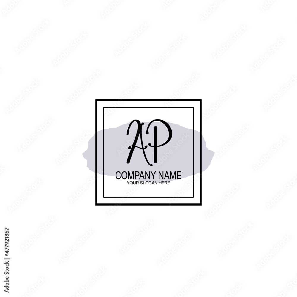 Letter AP minimalist wedding monogram vector Letter AP minimalist wedding monogram vector