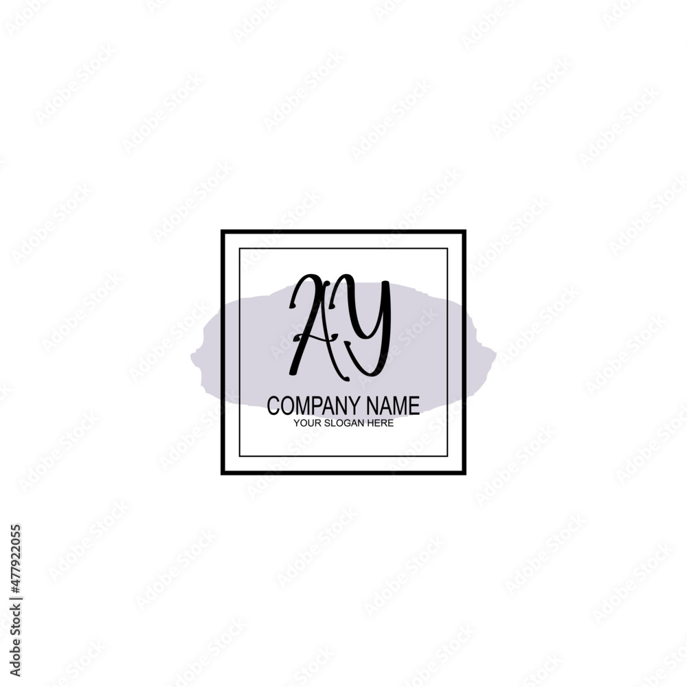 Letter AY minimalist wedding monogram vector