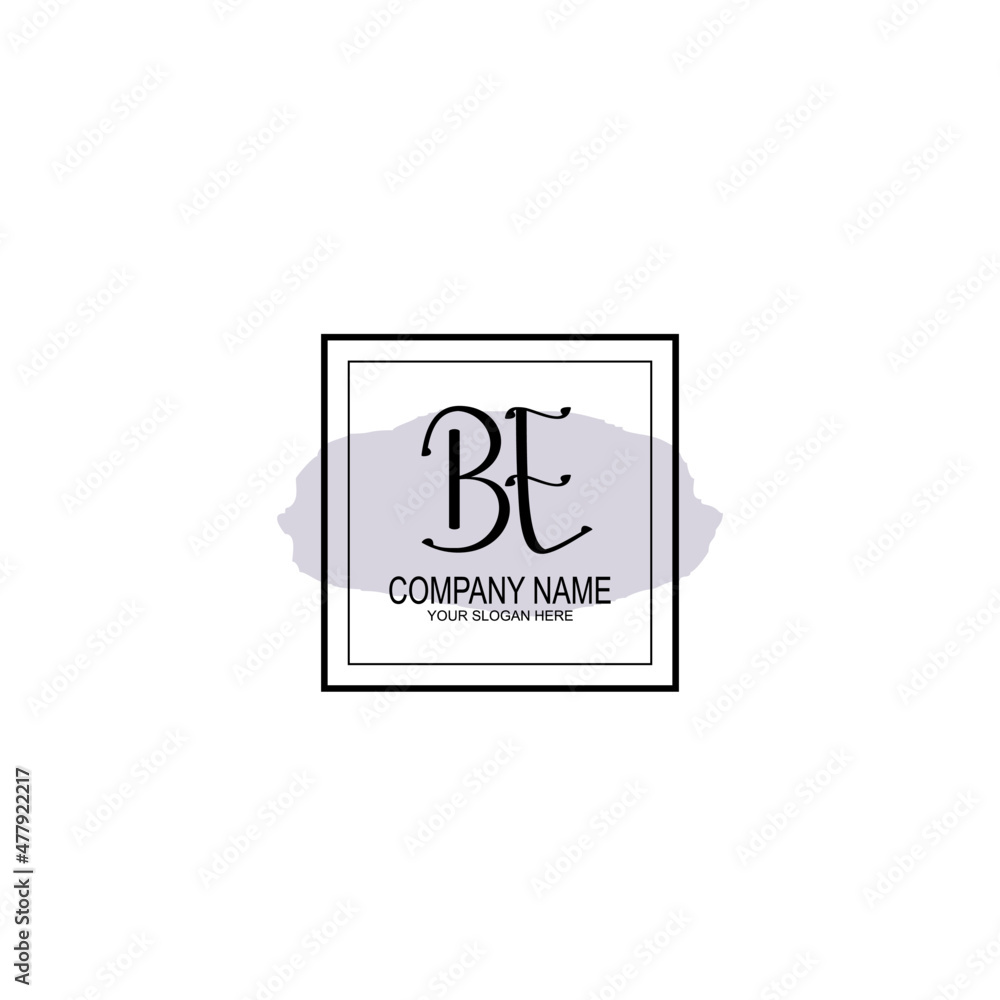 Letter BE minimalist wedding monogram vector Letter BE minimalist wedding monogram vector