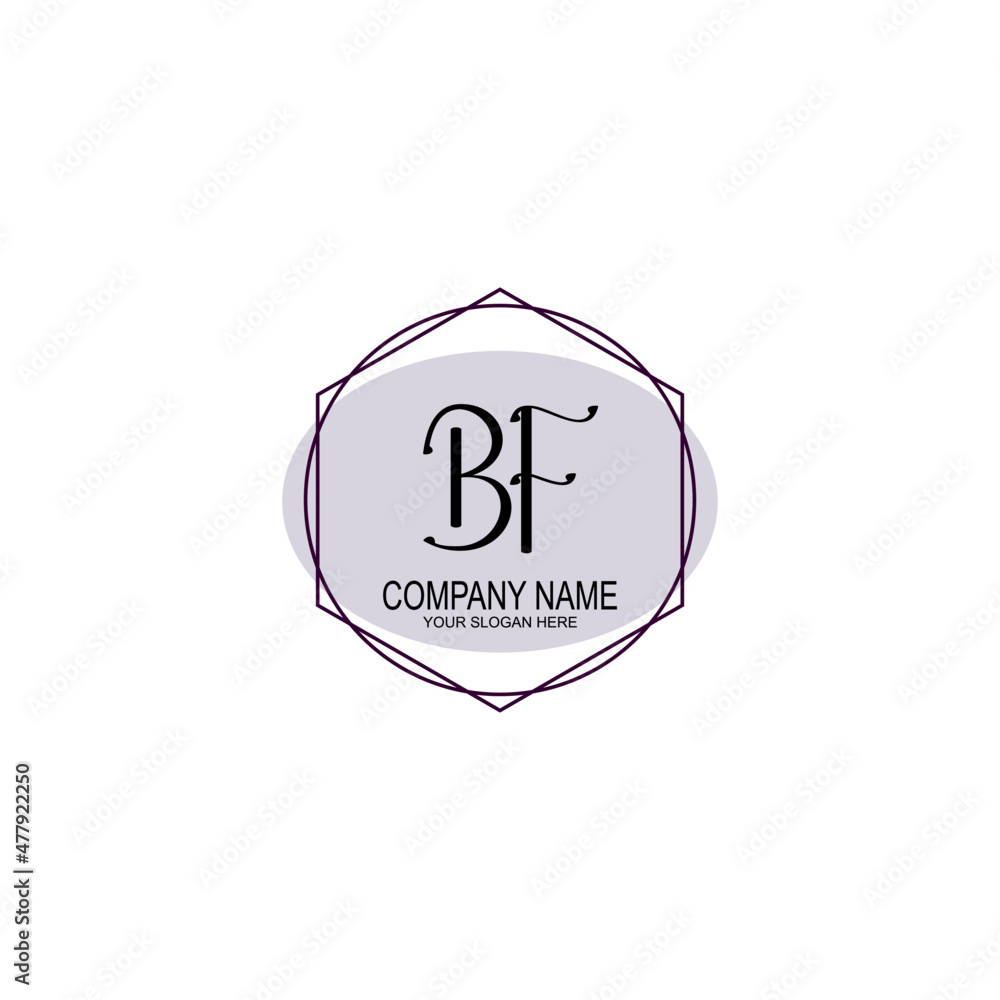 Letter BF minimalist wedding monogram vector Letter BF minimalist wedding monogram vector