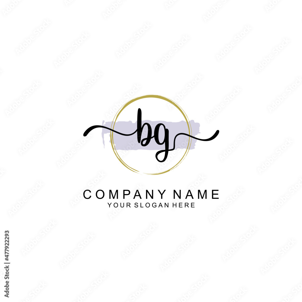 BG Initial handwriting logo with circle hand drawn template vector BG Initial handwriting logo with circle hand drawn template vector
