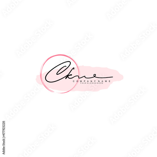 CK initial Signature logo template vector