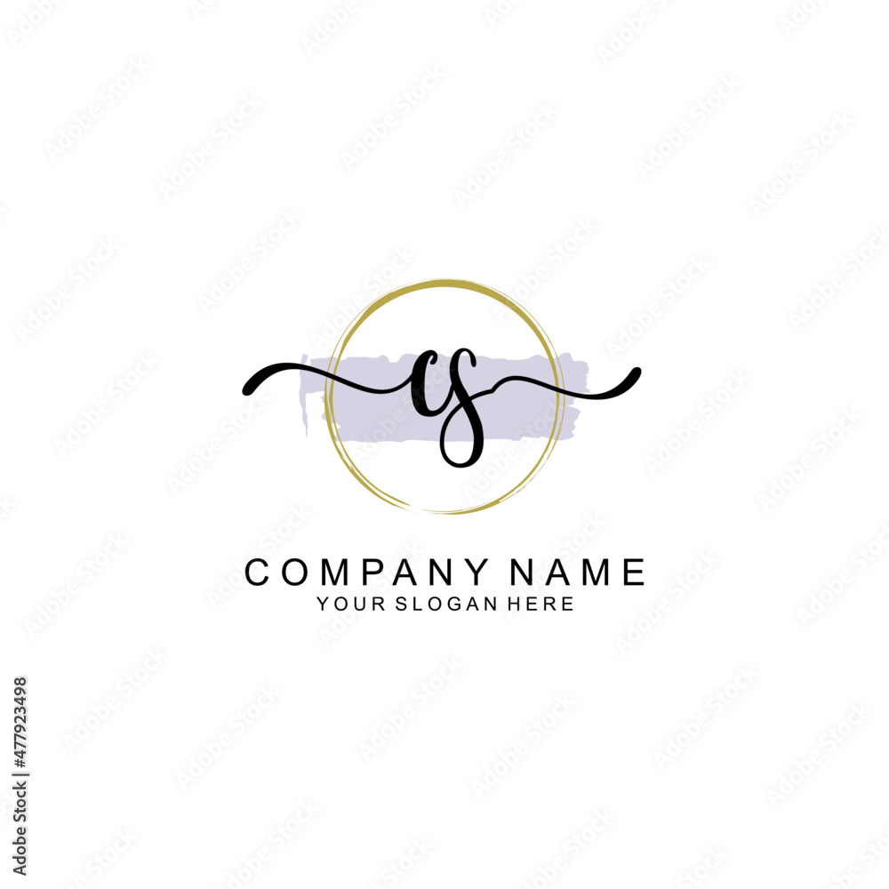 CS Initial handwriting logo with circle hand drawn template vector CS Initial handwriting logo with circle hand drawn template vector