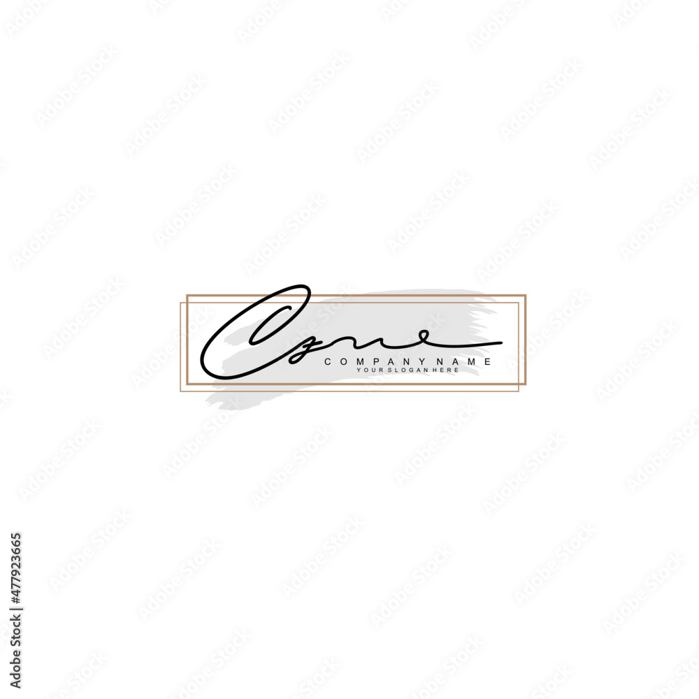 CZ initial Signature logo template vector - obrazy, fototapety, plakaty 