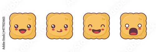 vector ravioli cartoon mascot, italian food illustration, with different facial expressions