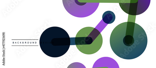 Abstract background. Round dots connected by lines. Trendy techno business template for wallpaper, banner, background or landing