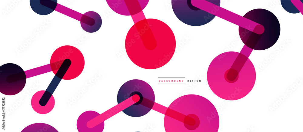 Abstract background. Round dots connected by lines. Trendy techno business template for wallpaper, banner, background or landing Abstract background. Round dots connected by lines. Trendy techno business template for wallpaper, banner, background or landing