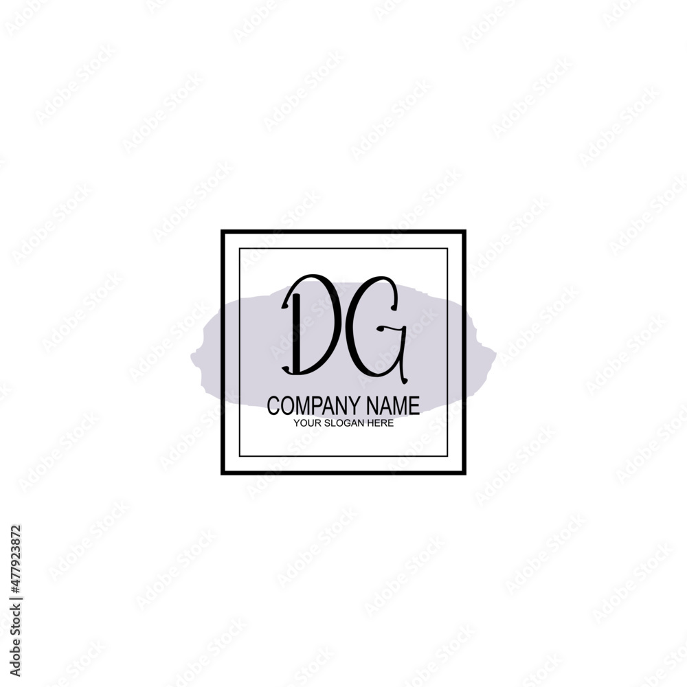 Letter DG minimalist wedding monogram vector Letter DG minimalist wedding monogram vector