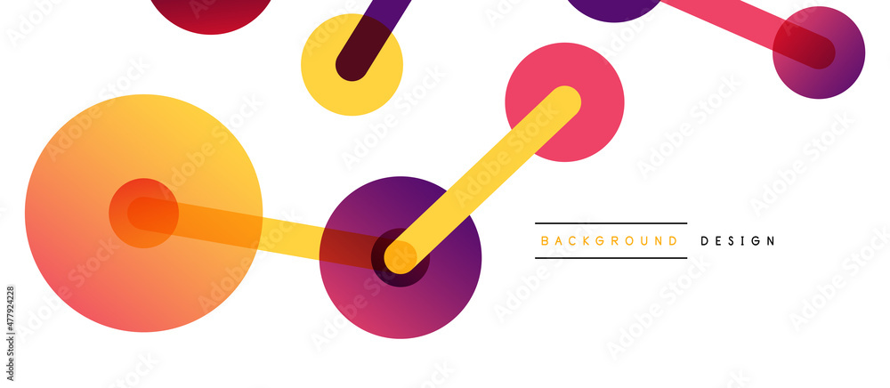 Abstract background. Round dots connected by lines. Trendy techno business template for wallpaper, banner, background or landing Abstract background. Round dots connected by lines. Trendy techno business template for wallpaper, banner, background or landing