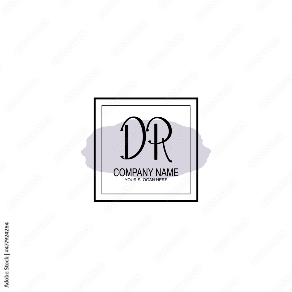 Letter DR minimalist wedding monogram vector