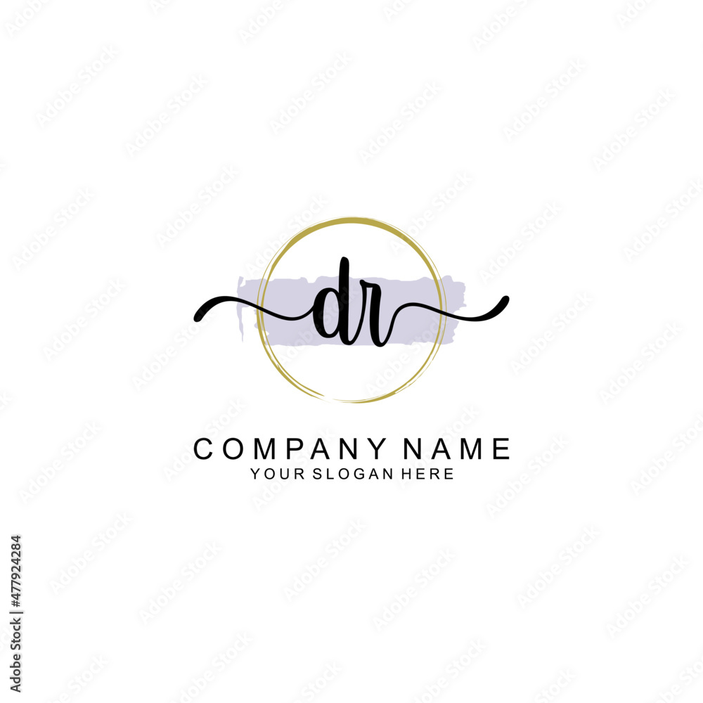 DR Initial handwriting logo with circle hand drawn template vector DR Initial handwriting logo with circle hand drawn template vector
