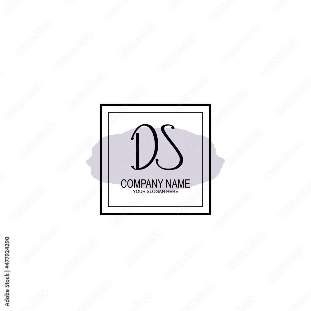 Letter DS minimalist wedding monogram vector