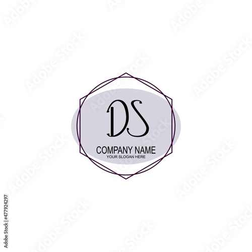 Letter DS minimalist wedding monogram vector photo