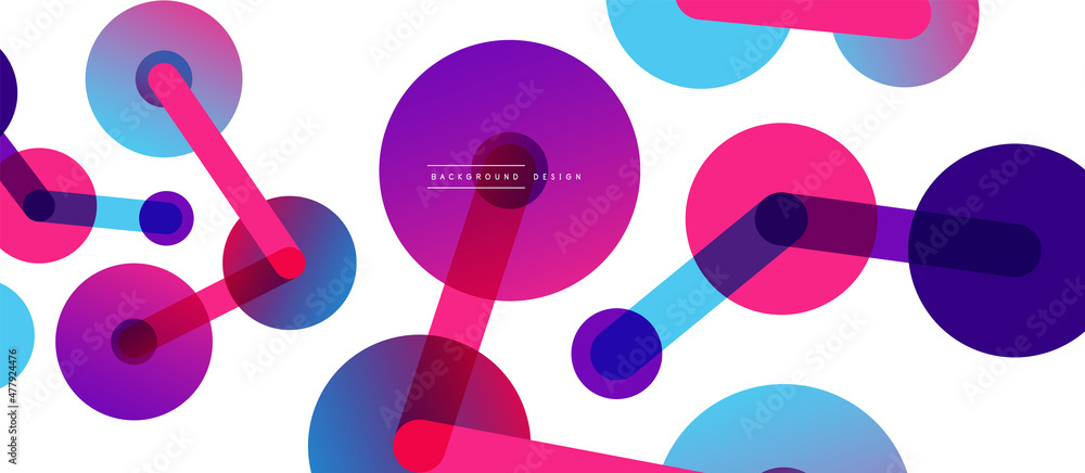 Abstract background. Round dots connected by lines. Trendy techno business template for wallpaper, banner, background or landing Abstract background. Round dots connected by lines. Trendy techno business template for wallpaper, banner, background or landing