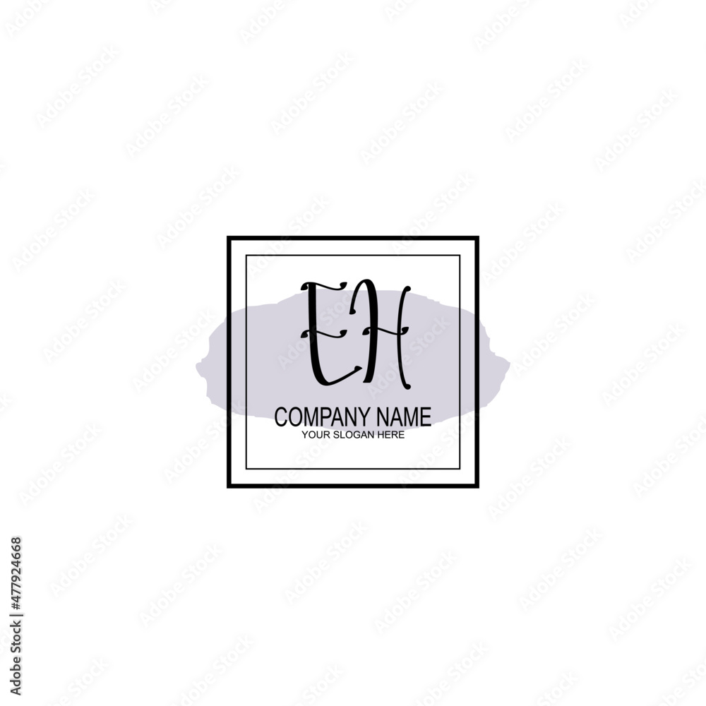 Letter EH minimalist wedding monogram vector Letter EH minimalist wedding monogram vector