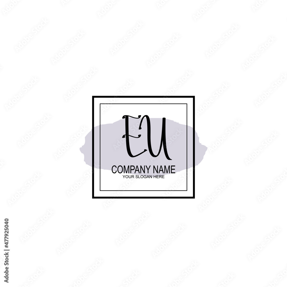 Letter EU minimalist wedding monogram vector Letter EU minimalist wedding monogram vector