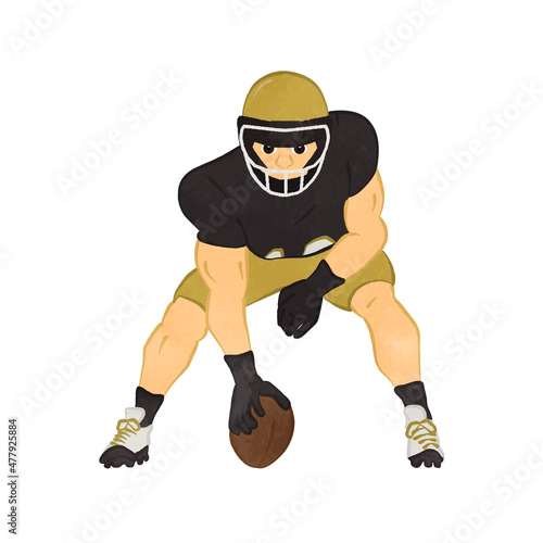 American football-Position before the start of play GoldxBlack 03