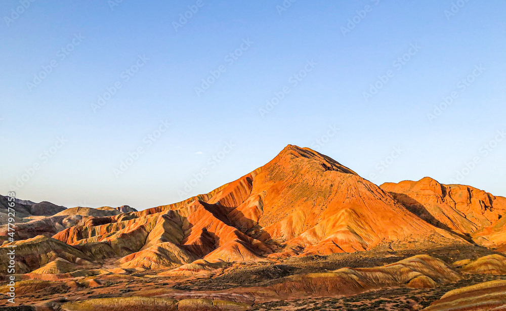 Naklejka premium The Colorful Danxia natural scenery in Zhangye City 