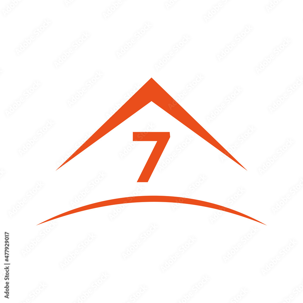 7 logo with real estate house building roof, template. Victor 7 logo with real estate house building roof, template. Victor
