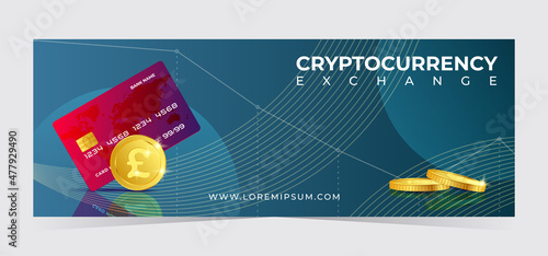 Cryptocurrency Banner for Financial Investment. Suitable for covers, posters, banners, and other marketing purposes.