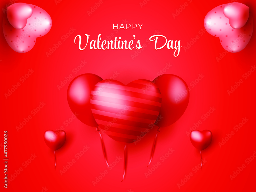 Valentine's Day Background with Heart Shaped Balloons. Suitable for covers, posters, banners, and other marketing purposes.