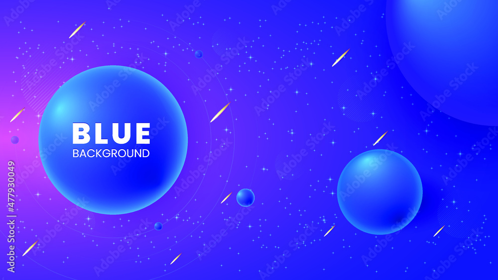 Blue Background with Galaxy and Planets Theme. Suitable for covers, posters, banners, and other marketing purposes.