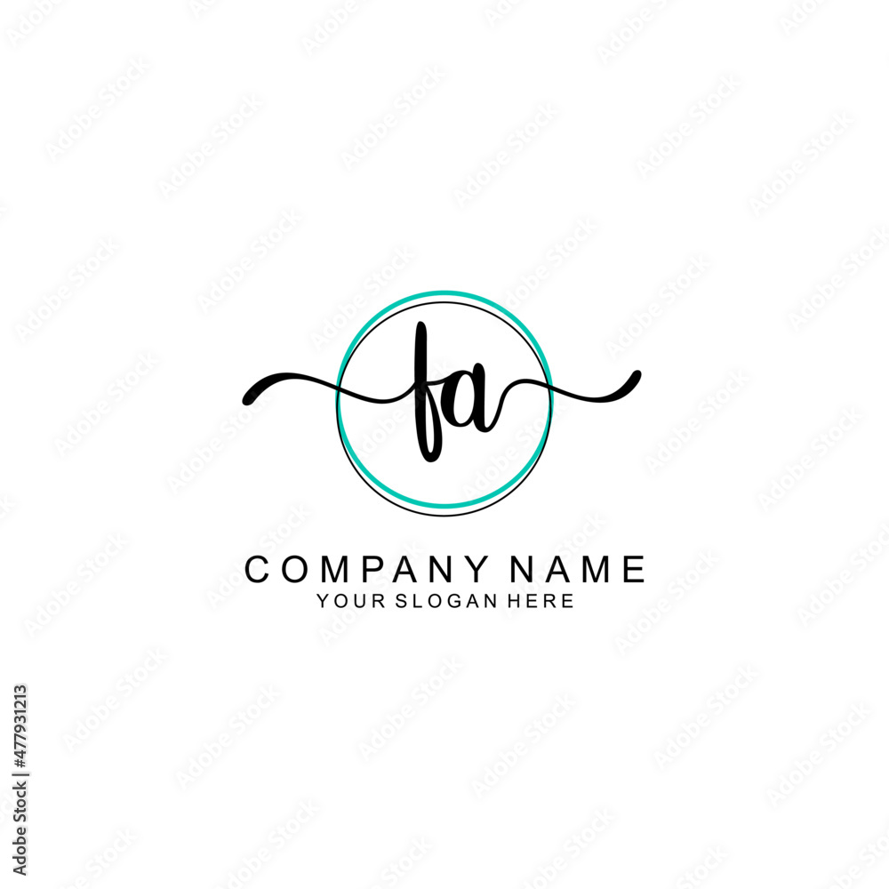 FA Initial handwriting logo with circle hand drawn template vector FA Initial handwriting logo with circle hand drawn template vector