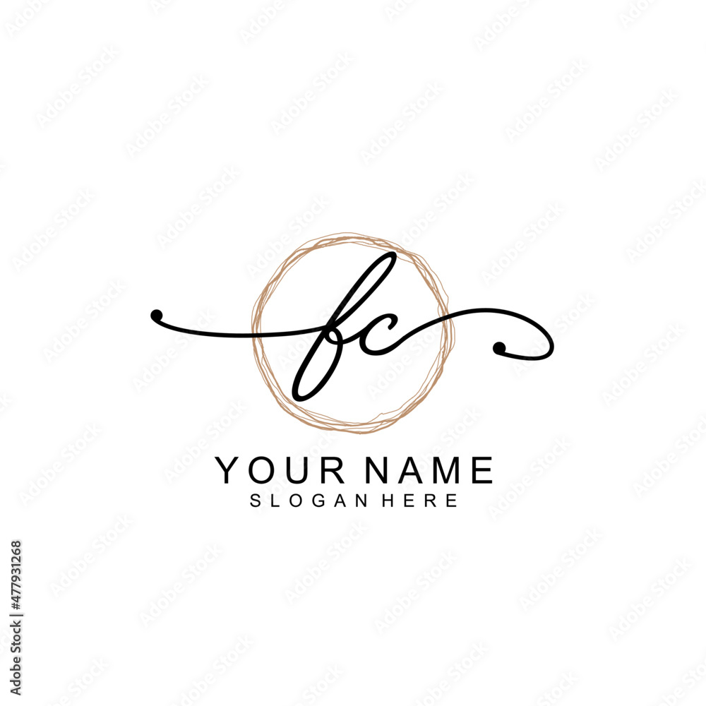 FC initial Signature logo template vector FC initial Signature logo template vector