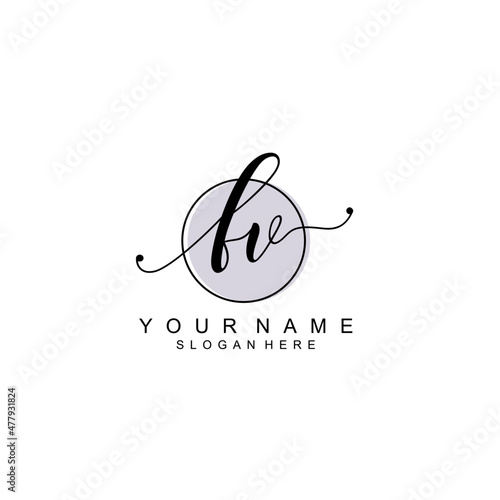 FV initial Luxury logo design collection