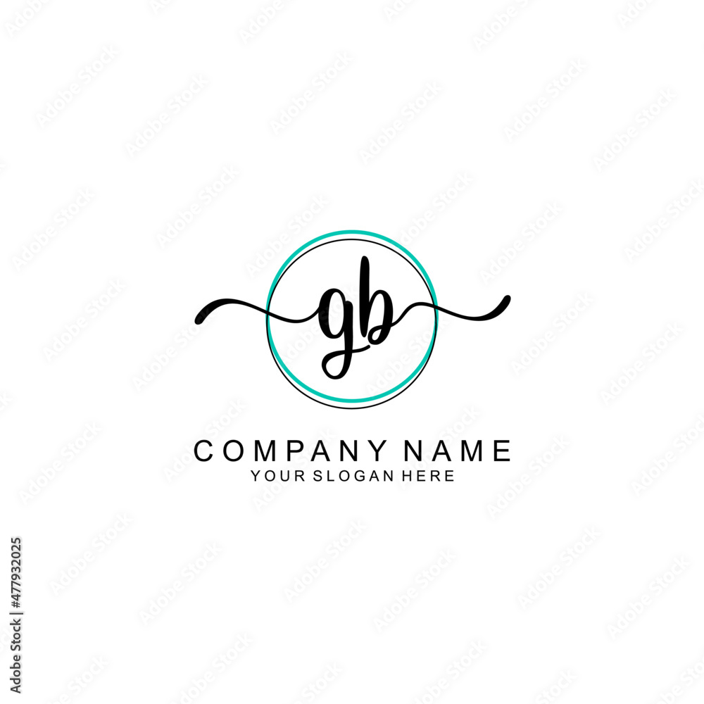 GB Initial handwriting logo with circle hand drawn template vector GB Initial handwriting logo with circle hand drawn template vector