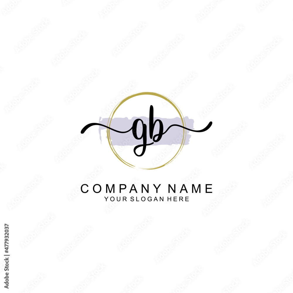 GB Initial handwriting logo with circle hand drawn template vector GB Initial handwriting logo with circle hand drawn template vector