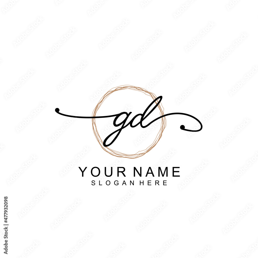 GD initial Signature logo template vector GD initial Signature logo template vector