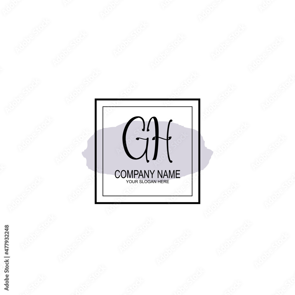 Letter GH minimalist wedding monogram vector Letter GH minimalist wedding monogram vector