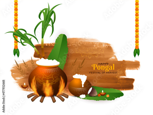 Happy Pongal south Indian festival background design