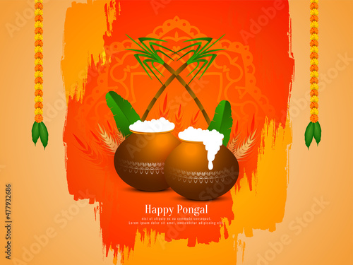 Happy Pongal agriculture festival greeting background design