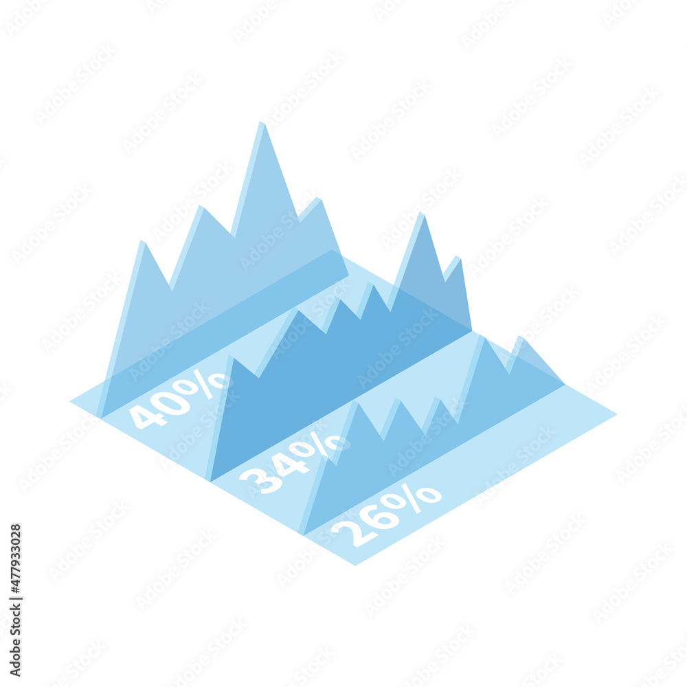 Futuristic Graphs Isometric Composition