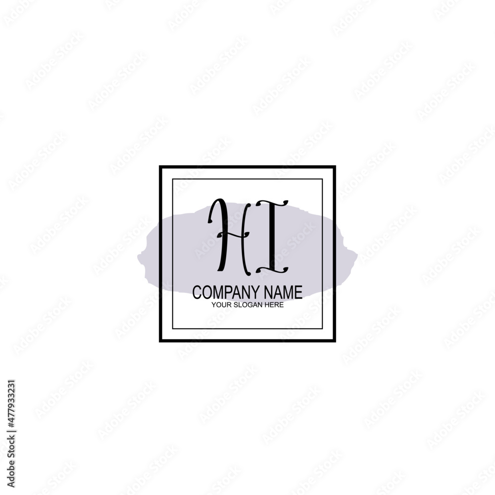 Letter HI minimalist wedding monogram vector Letter HI minimalist wedding monogram vector