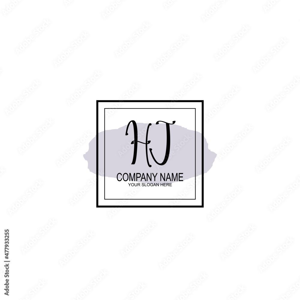 Letter HJ minimalist wedding monogram vector Letter HJ minimalist wedding monogram vector