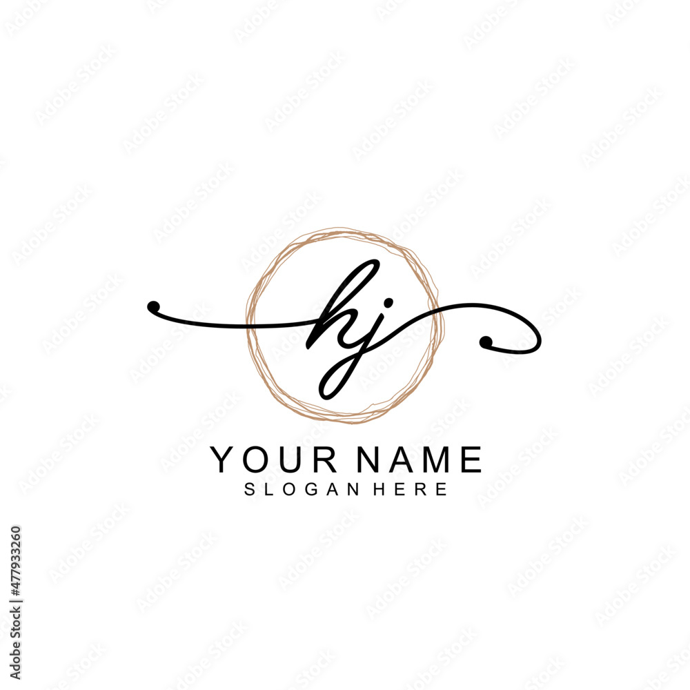 HJ initial Signature logo template vector HJ initial Signature logo template vector