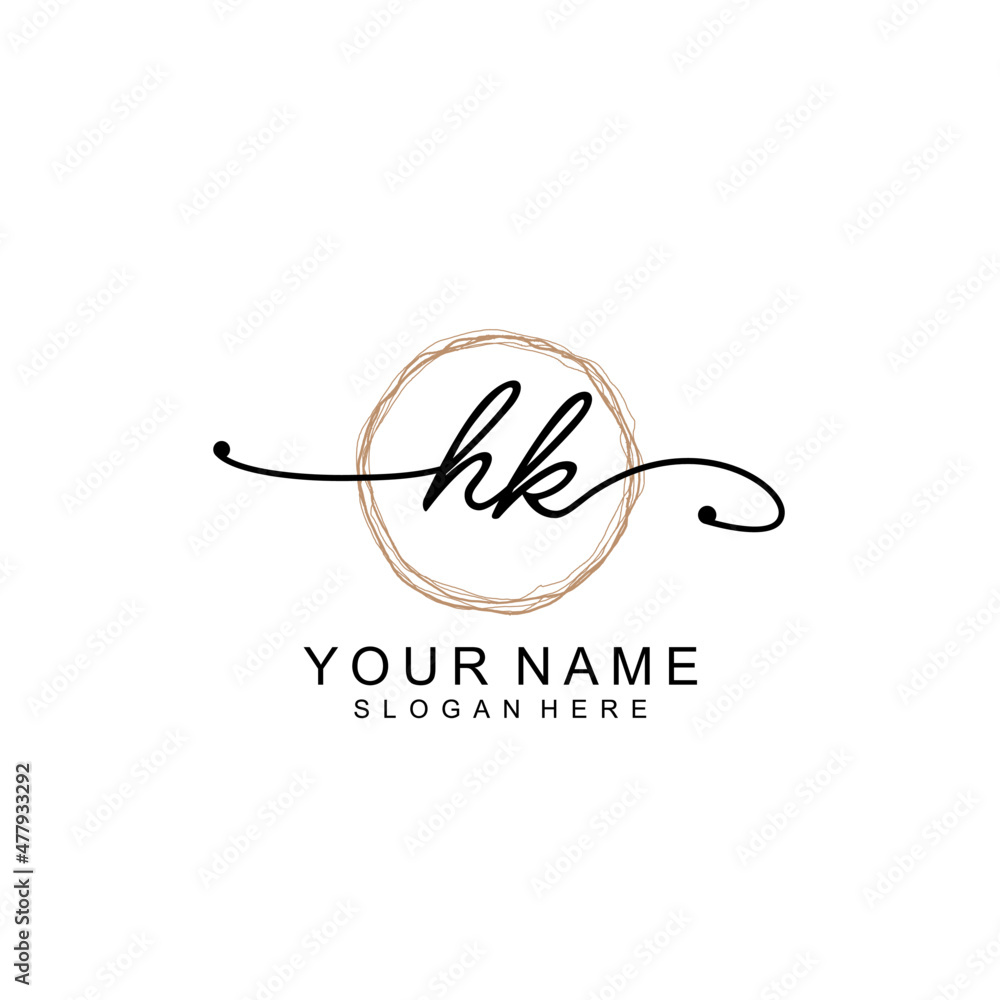 HK initial Signature logo template vector HK initial Signature logo template vector