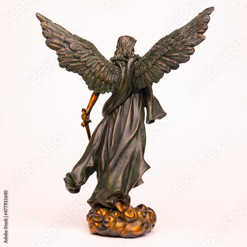 Sculpture of the ancient Greek goddess of victory Nike back